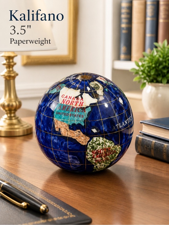 Kalifano Other - Kalifano Gemstone Globe Paperweight 3.5” World Globe Desk Accessory gift office